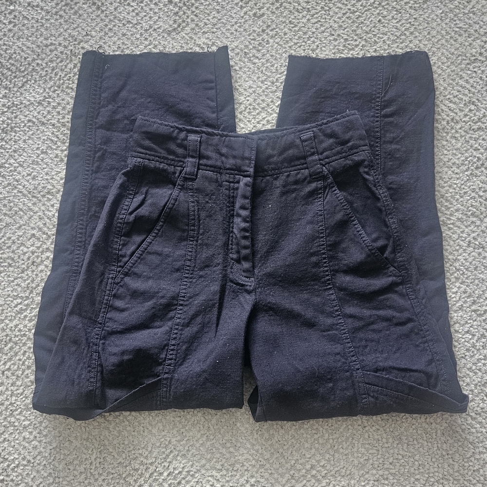BABATON 1-01 Cargo Pant Black 100% Wool Trousers High Waist Size 0 Aritzia